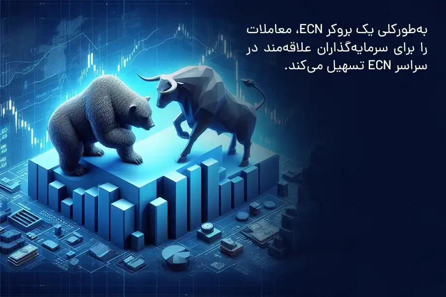 یک بروکر ECN، معاملات را برای سرمایه‌گذاران علاقه‌مند در سراسر ECN تسهیل می‌کند.