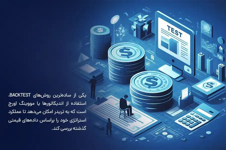 یکی از ساده‌ترین روش‌های backtest، استفاده از اندیکاتورها یا مووینگ اورج است که به تریدر امکان می‌دهد تا عملکرد استراتژی خود را براساس داده‌های قیمتی گذشته بررسی کند.