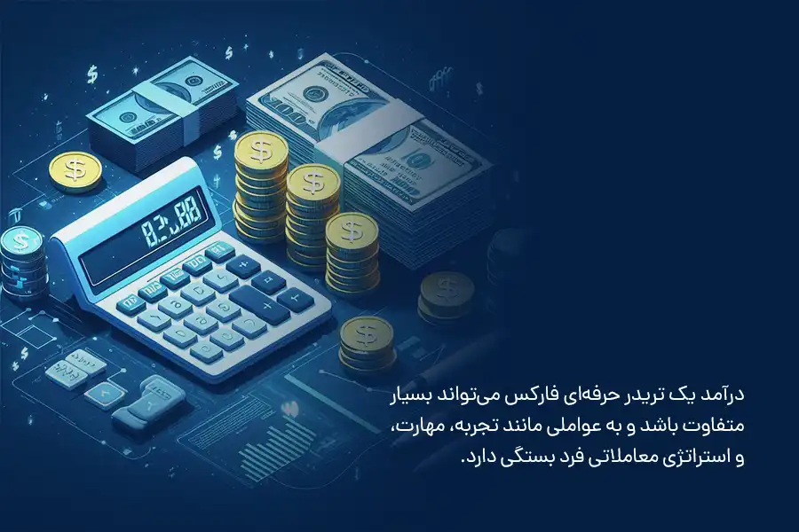 درآمد یک تریدر حرفه‌ای فارکس می‌تواند بسیار متفاوت باشد و به عواملی مانند تجربه، مهارت، و استراتژی معاملاتی فرد بستگی دارد.