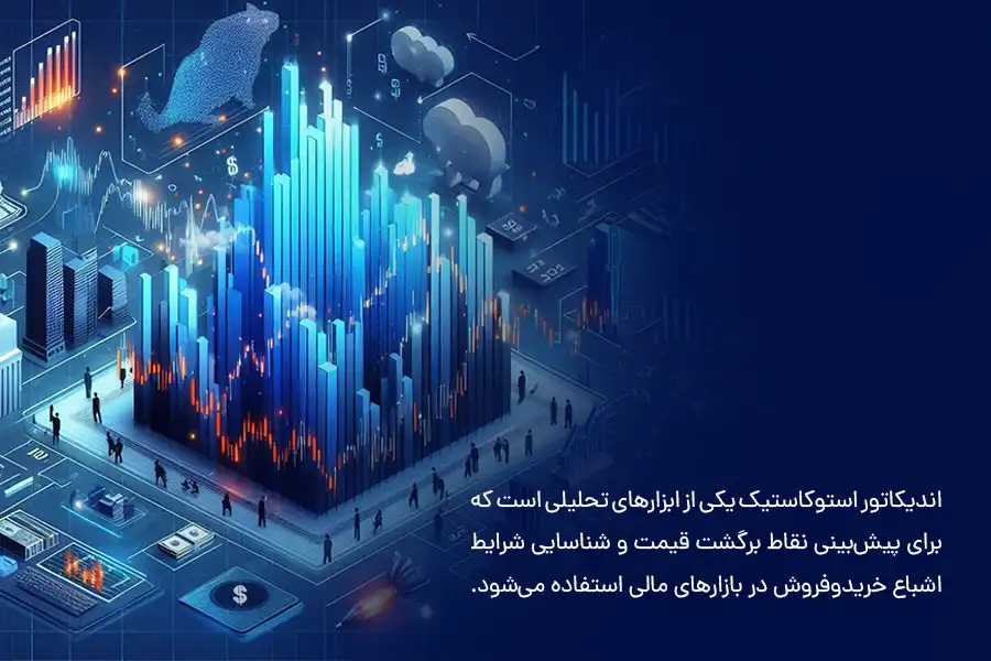 اندیکاتور استوکاستیک یکی از ابزارهای تحلیلی است که برای پیش‌بینی نقاط برگشت قیمت و شناسایی شرایط اشباع خریدوفروش در بازارهای مالی استفاده می‌شود. 