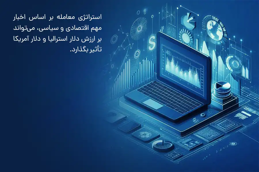 استراتژی معامله بر اساس اخبار مهم اقتصادی و سیاسی، میتواند بر ارزش دلار استرالیا و دلار آمریکا تأثیر بگذارد.