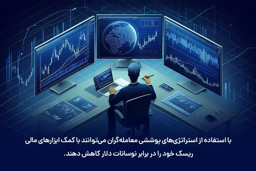با استفاده از استراتژی‌های پوششی معامله‌گران می‌توانند با کمک ابزارهای مالی ریسک خود را در برابر نوسانات دلار کاهش دهند.