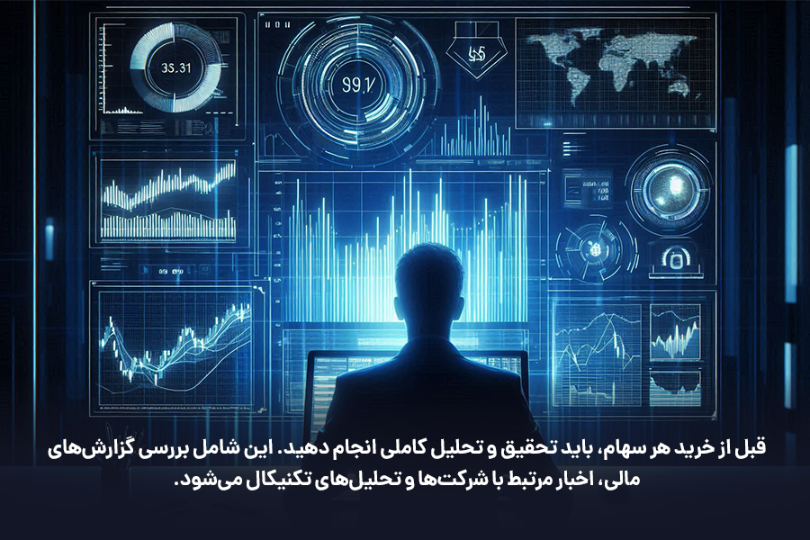 قبل از خرید هر سهام، باید تحقیق و تحلیل کاملی انجام دهید.