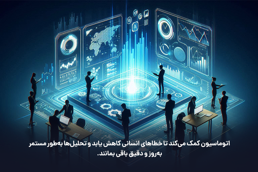 اتوماسیون کمک می‌کند تا خطاهای انسانی کاهش یابد و تحلیل‌ها به‌طور مستمر به‌روز و دقیق باقی بمانند.