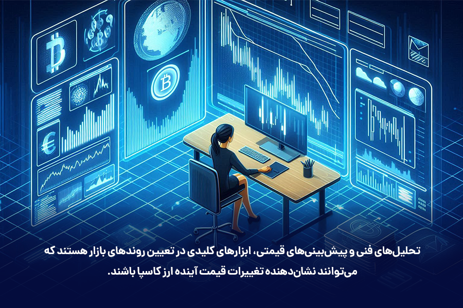 تحلیل‌های فنی و پیش‌بینی‌های قیمتی، ابزارهای کلیدی در تعیین روندهای بازار و تغییرات قیمت آینده ارز کاسپا هستند. 