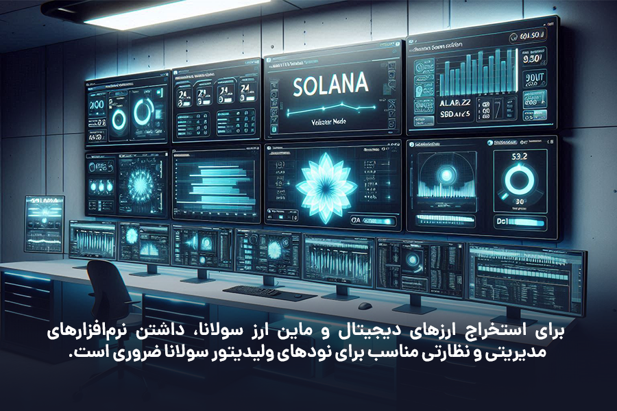 برای استخراج ارزهای دیجیتال و ماین ارز سولانا، داشتن نرم‌افزارهای مدیریتی و نظارتی مناسب برای نودهای ولیدیتور سولانا ضروری است.