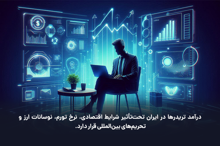 درآمد تریدرها در ایران تحت‌تأثیر شرایط اقتصادی، نرخ تورم، نوسانات ارز و تحریم‌های بین‌المللی قرار دارد.
