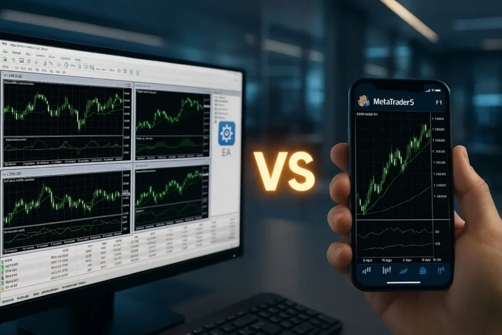 تفاوت متاتریدر موبایل با نسخه دسکتاپ